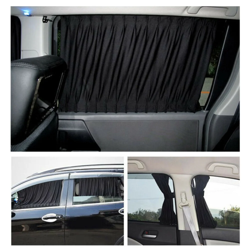

2Pcs Sun Shade Curtains Window 50x47cm Mesh Polyester Replacement Universal Visor Accessory Cover Curtains Parts