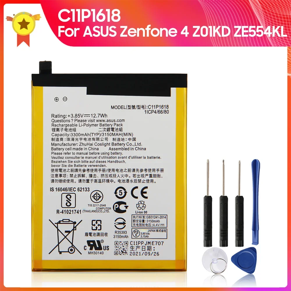 

Phone Replacement Battery C11P1618 for ASUS Zenfone 4 ZE554KL Z01KD Battery 3250mAh