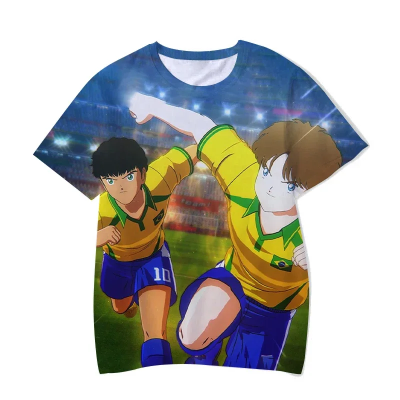 T-Shirts Anime Cartoons Captain Tsubasa 3D Print Streetwear Boy Girl Casual Fashion Oversized O-Neck TShirt Kids Tees Clothes 5
