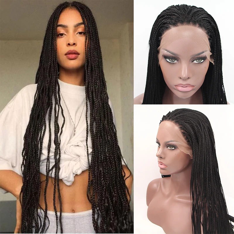 Lace Frontal Cornrow Wig Synthetic Wigs Lace Front Braided Wigs Hand