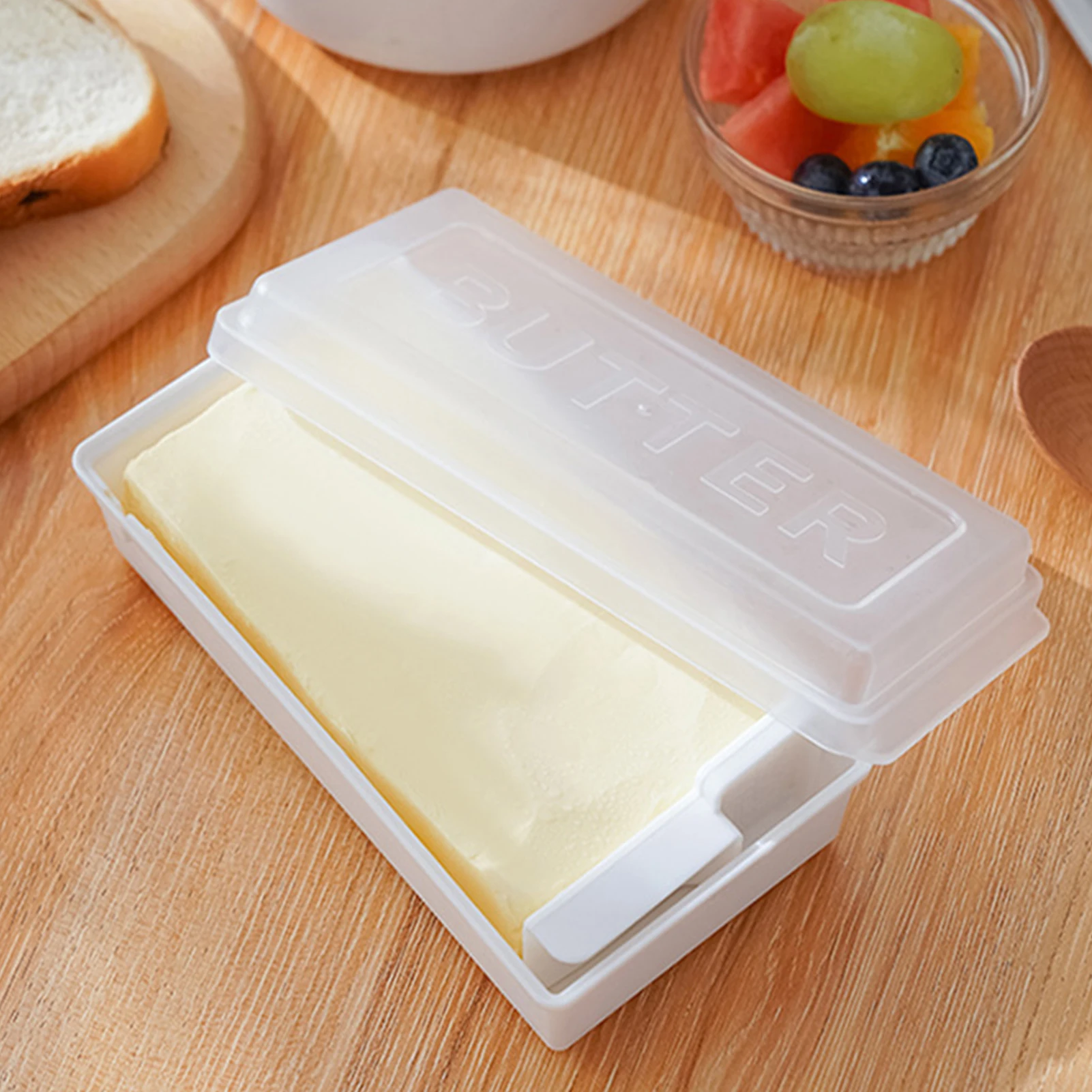 Butter Dish with Lid and Knife Easy to Clean Butter Dish for Refrigerator for Home Kitchen and Restaurant images - 6