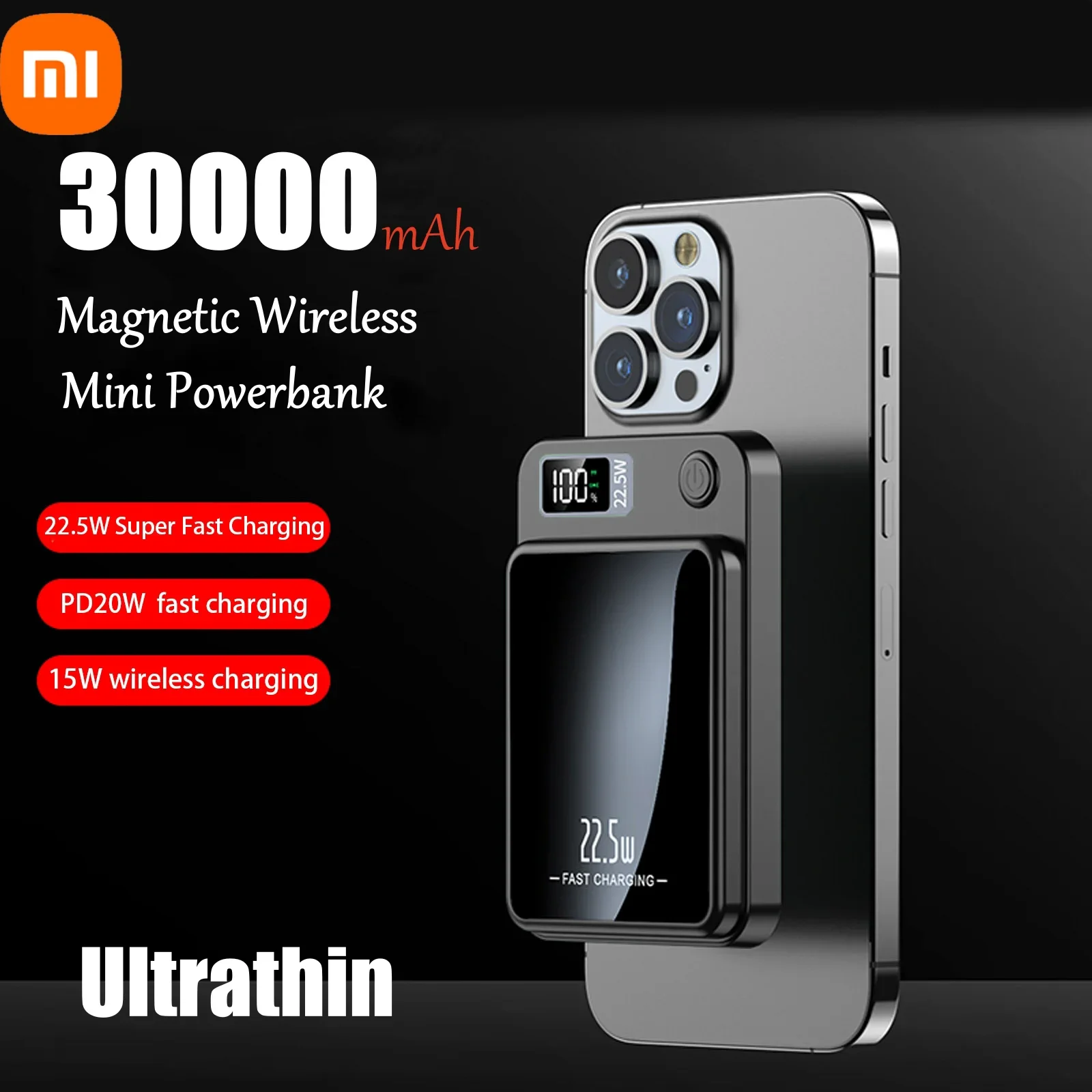 

Xiaomi Mijia 30000 мАч магнитное Беспроводное зарядное устройство Qi портативное зарядное устройство 22,5 Вт Мини портативное зарядное устройство для iPhone Samsung Huawei Быстрая зарядка