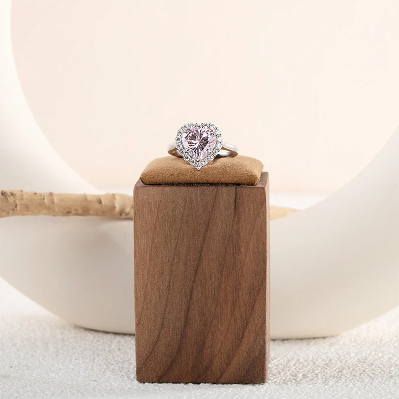 Gem Stone King Sterling Silver & 10K Rose Gold Garnet Heart Ring - With Diamonds, Sizes 5-9 - View #8