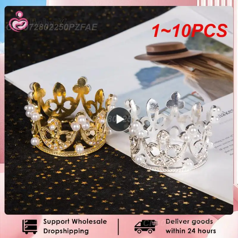 

1~10PCS Newborn Boys Photography Gold Crown Props Little Baby Photo foto Crown Accessories Infant fotografia Prop