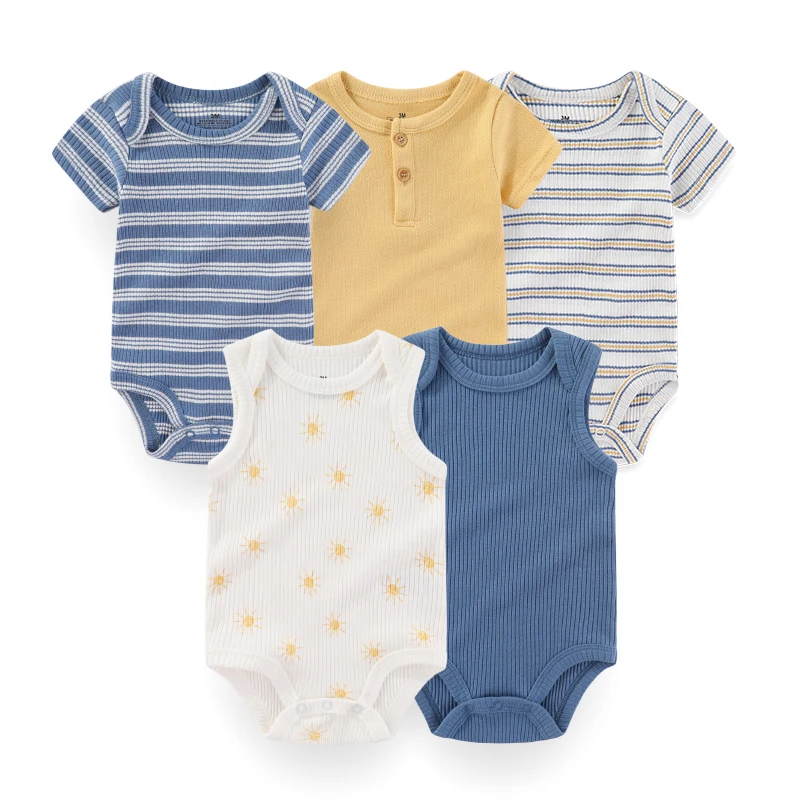 5 piece Soft Cotton Cartoon Short Sleeve Onesies 20