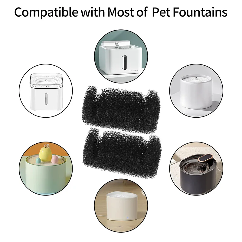 10pcs Pet Drinking Sponge Filter Water Dispenser For Cats And Dogs Healthy Sponge Filter Pet Drinking Fountain Accessories