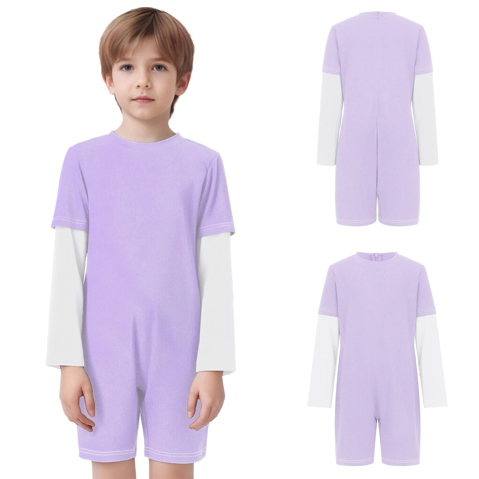 Anpassbare Kleidung für Kinder mit besonderen Bedürfnissen, Baumwoll-Strampler, Rundhalsausschnitt, lange Ärmel, Reißverschluss, einteiliger Overall, ideal für den ganzen Tag – Detail 20