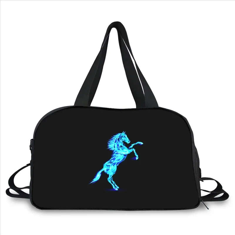 Horse 3D printing fashion trend portable large capacity multi function messenger bag travel bag