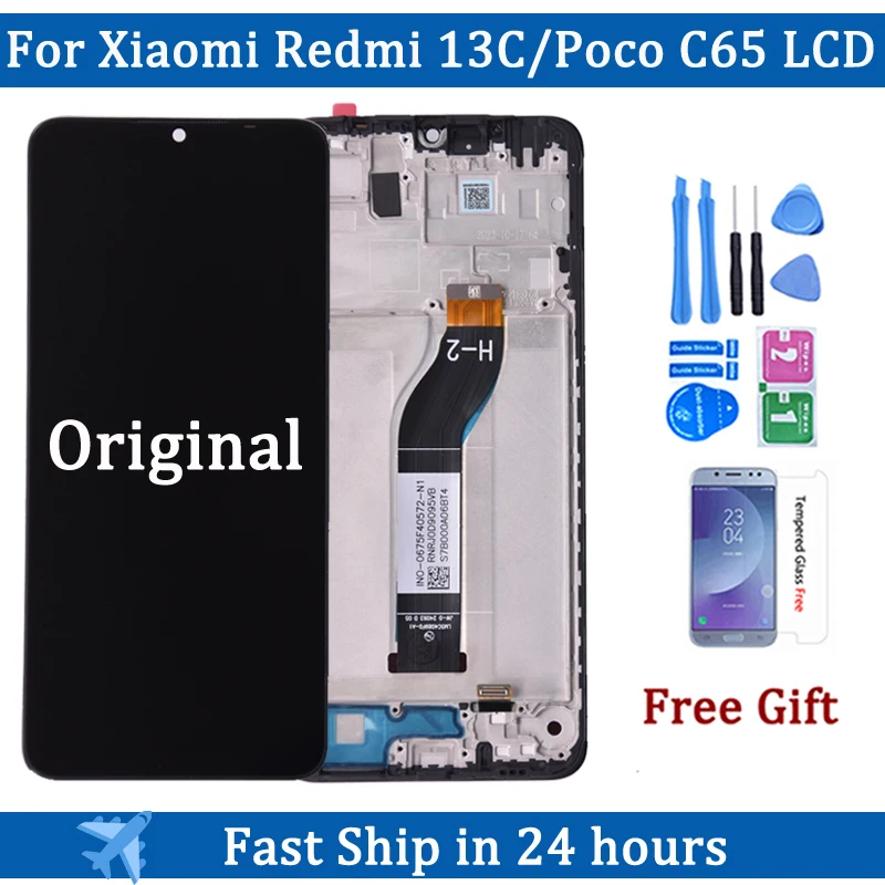 

6.74'' Original For Xiaomi Redmi 13C LCD Display With Touch Screen Digitizer Assembly For Xiaomi Poco C65 LCD Replacement