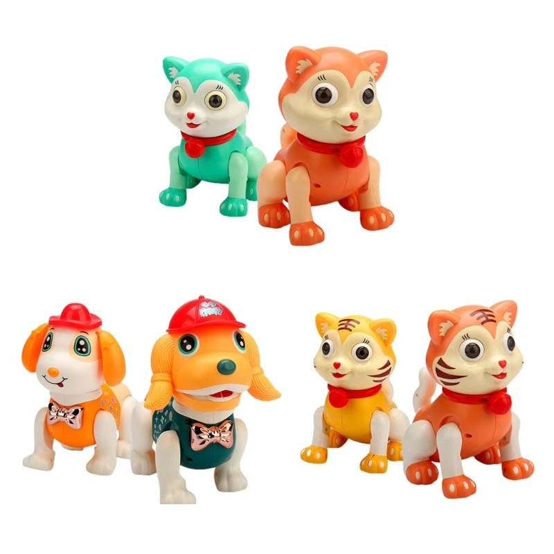 

4XBD Light Up Animal Crawl Learning Toy for Kids with Sound & LED Music Cat Dog Electronic Gift Boy Girl Education Toy