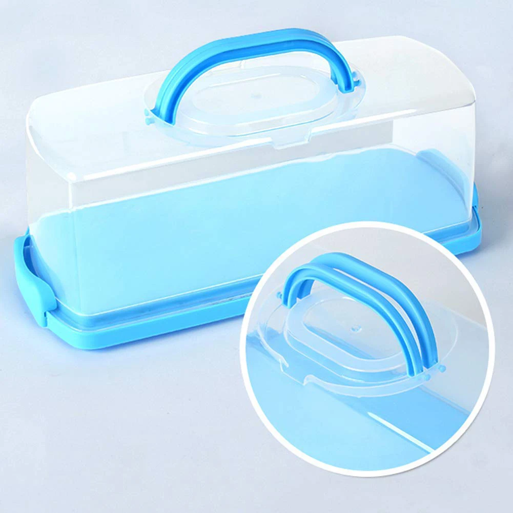Bread Storage Box Portable Plastic 13Inch for Loaf Cake