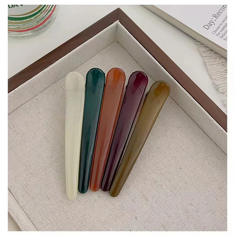 2 개/짝 7.5cm 다채로운 캔디 컬러 덕빌 헤어 클립 메이크업 앞머리 클립 여성용 여자 패션 바레트 헤어 스타일링 도구