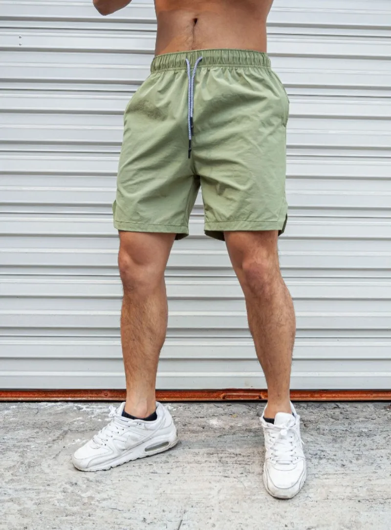 Summer new Men Light Weight Thin Short Pants Running Squat Fitness Shorts Men GYM Wear Quick-drying Beach Drawstring Shorts 3