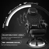 Gaming Chair, Computer Chair Fabric with Pocket Spring Cushion, Office Chair with Footrest and Massage Lumbar Support 6