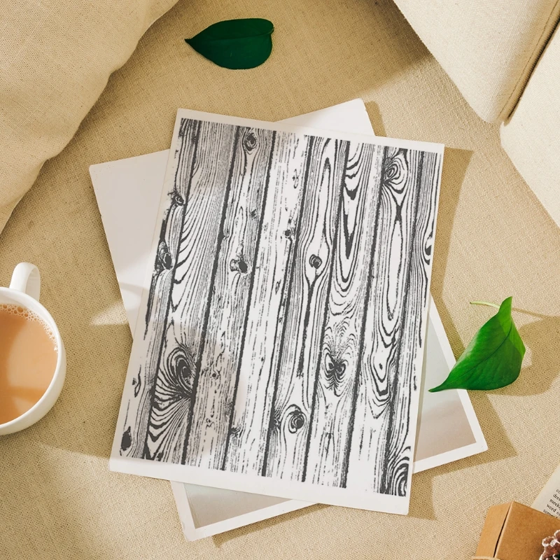 Wood Grain Silicone Clear Seal Stamp DIY Scrapbooking Emboss Photo Album Decor