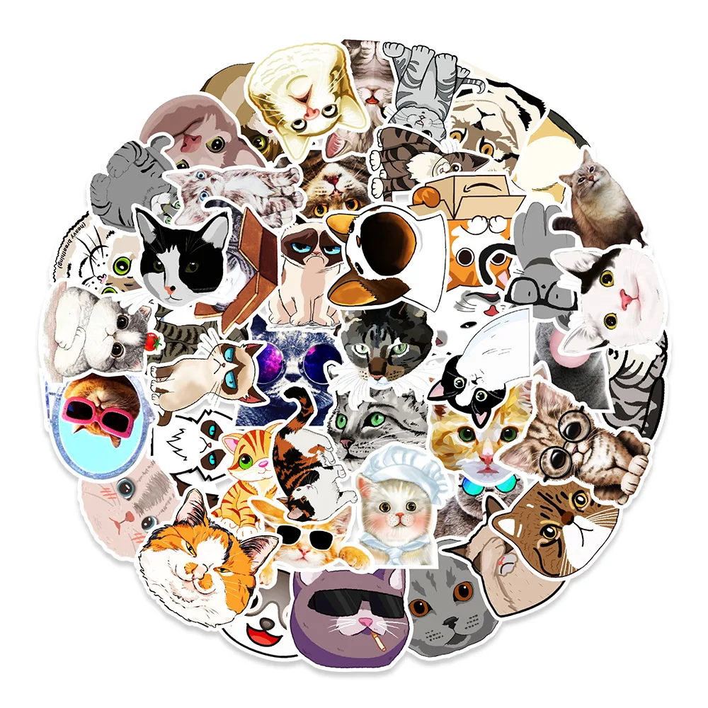 

10/30/50PCS Kawaii Cats Cartoon Sticker Animal Cute Decals Toy For Kids DIY Suitcase Fridge Phone Scrapbook Stationary Fridge