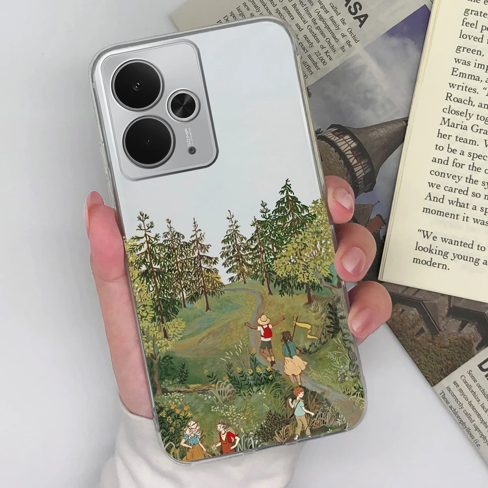 Chic Transparent TPU Silicone Phone Case with Lovely Design Patterns