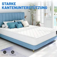 Матрас с 7 зонами 140x200 см, карманный пружинный матрас высотой 18 см, для коробчатой пружинной кровати, матрасы с двуспальной кроватью, твердость H3, средняя защита — изображение 3