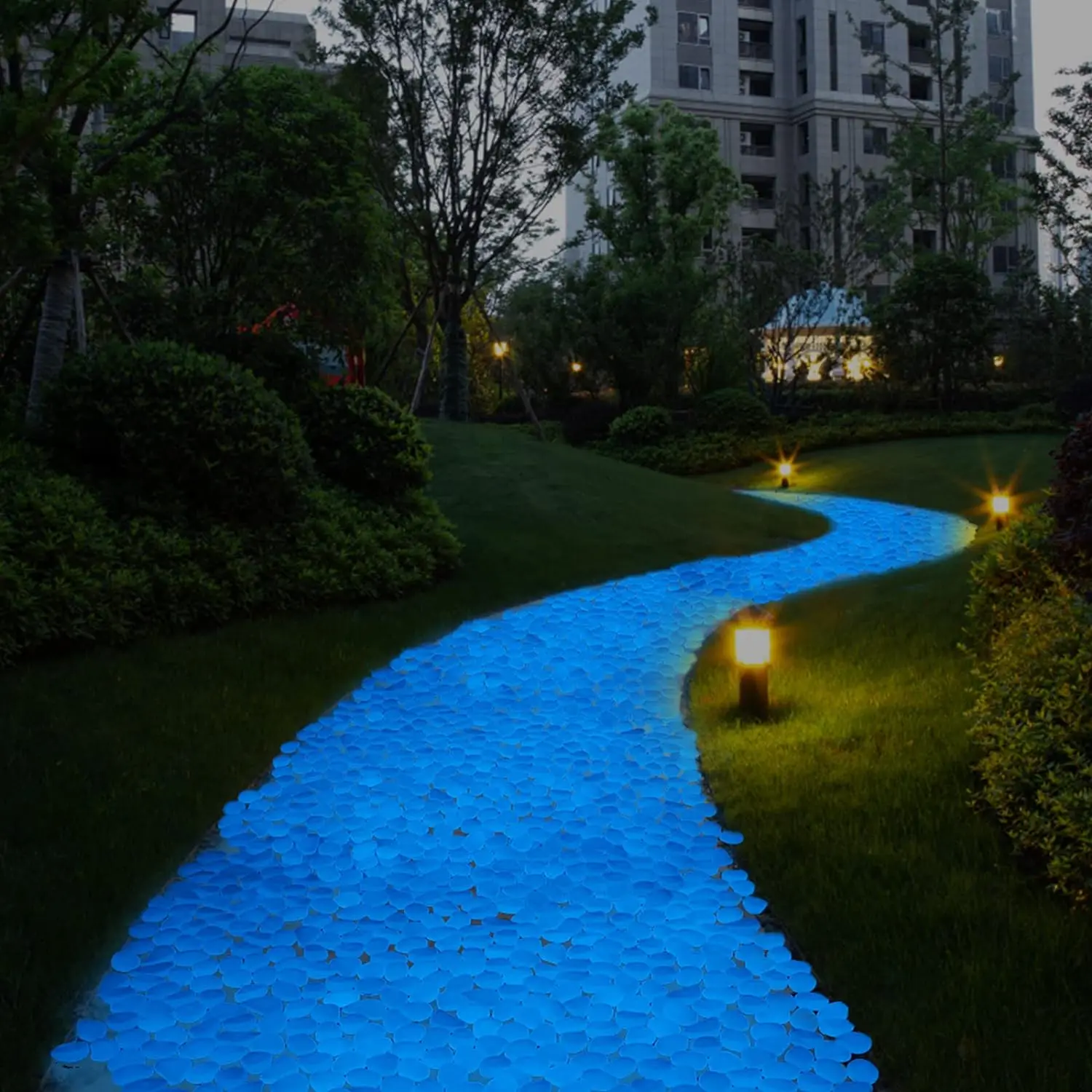 Colourful Luminous Pebbles Fish Tank Aquarium Substrate Beautification Landscaping Flower Pots Lawn Greenery Decorative stone
