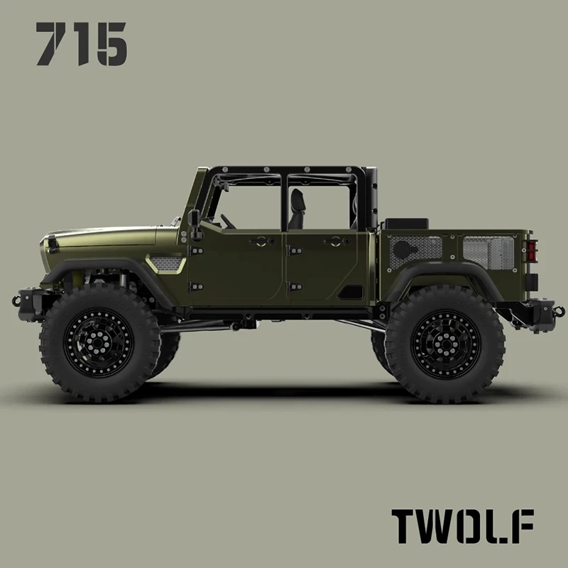 In Stock TWOLF KIT TW-715 1/10 RC Off-road Vehicles 2Speed Transmission Full Metal CNC Control Crawler Car Sound Toys Model 5