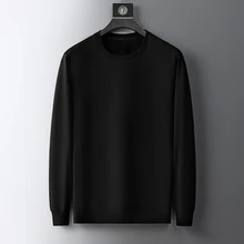 

Men's sweatshirt mercerized cotton plus size round neck casual