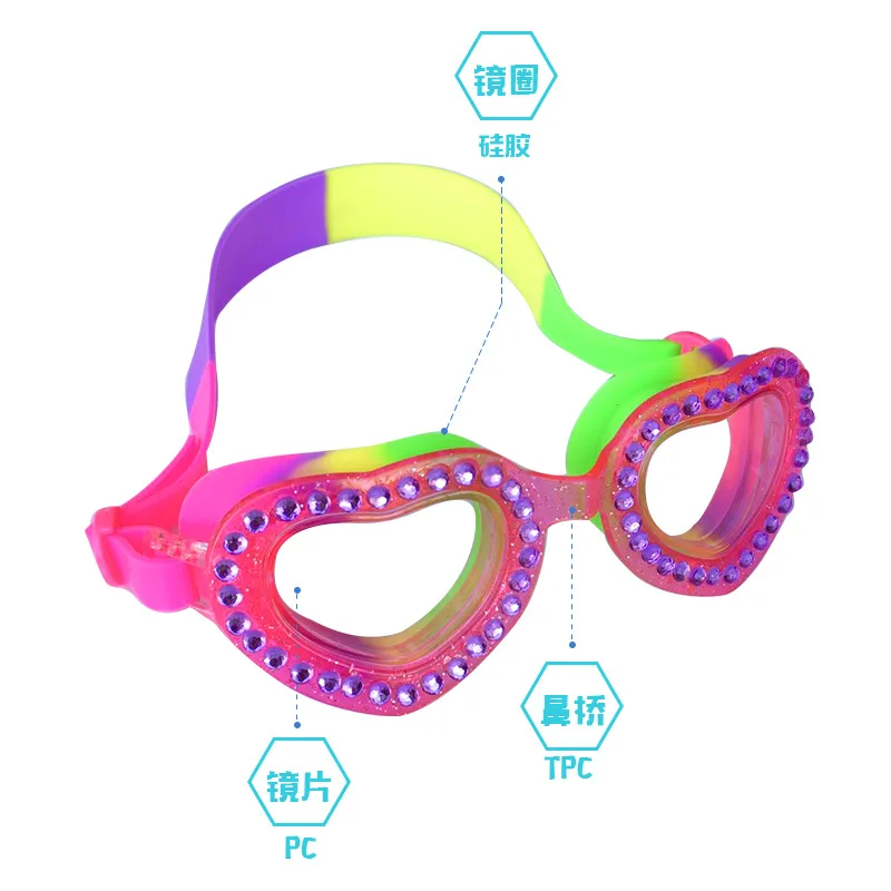 Детские Мультяшные детские плавательные очки, частные водонепроницаемые противотуманные зеркальные очки