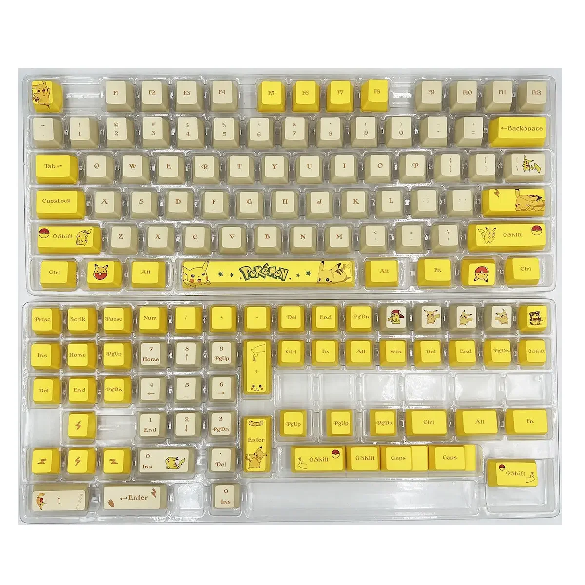 Pikachu PBT Keycap Highly Profile Personalized Gamer English 134 Key Cap for Gaming Mechanical Keyboard for Cherry MX Switch