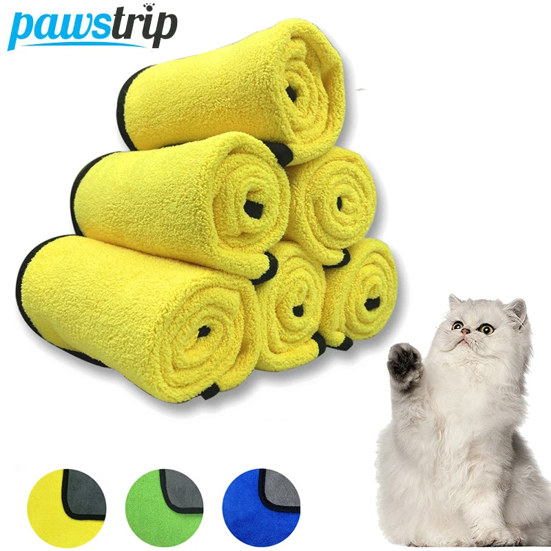 Quick-Drying Absorbent Pet Bath Towel for Dogs Cats Soft Lint-Free Fiber Dog Towels Cat Blanket Supplies
