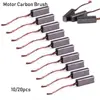 New 10/20pcs Carbon Brushes Wire Leads Generator Generic Electric Motor Brush Replacement 4.5 x 6.5 x 20mm 1