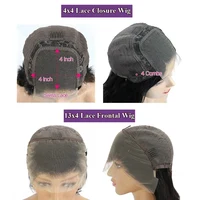 Perruque Courte Droite Bob en Cheveux Humains, Perruques Frontales en Dentelle Transparente 13x4, Densité 200, Noir Naturel, Perruques Courtes en Cheveux Humains Ultra Lisses 6