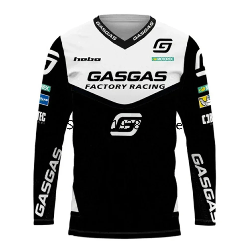 GASGAS Motorcycle Riding Clothing Downhill Bike MTB Jersey Men's Long Sleeve Cycling Shirt Maillot Ciclismo Hombre 3