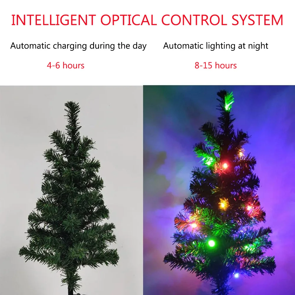 Solar Christmas Tree Light Outdoor Waterproof Lawn Garden Patio Ornaments Landscape Lamp Xmas Tree Stake Light Christmas Decor