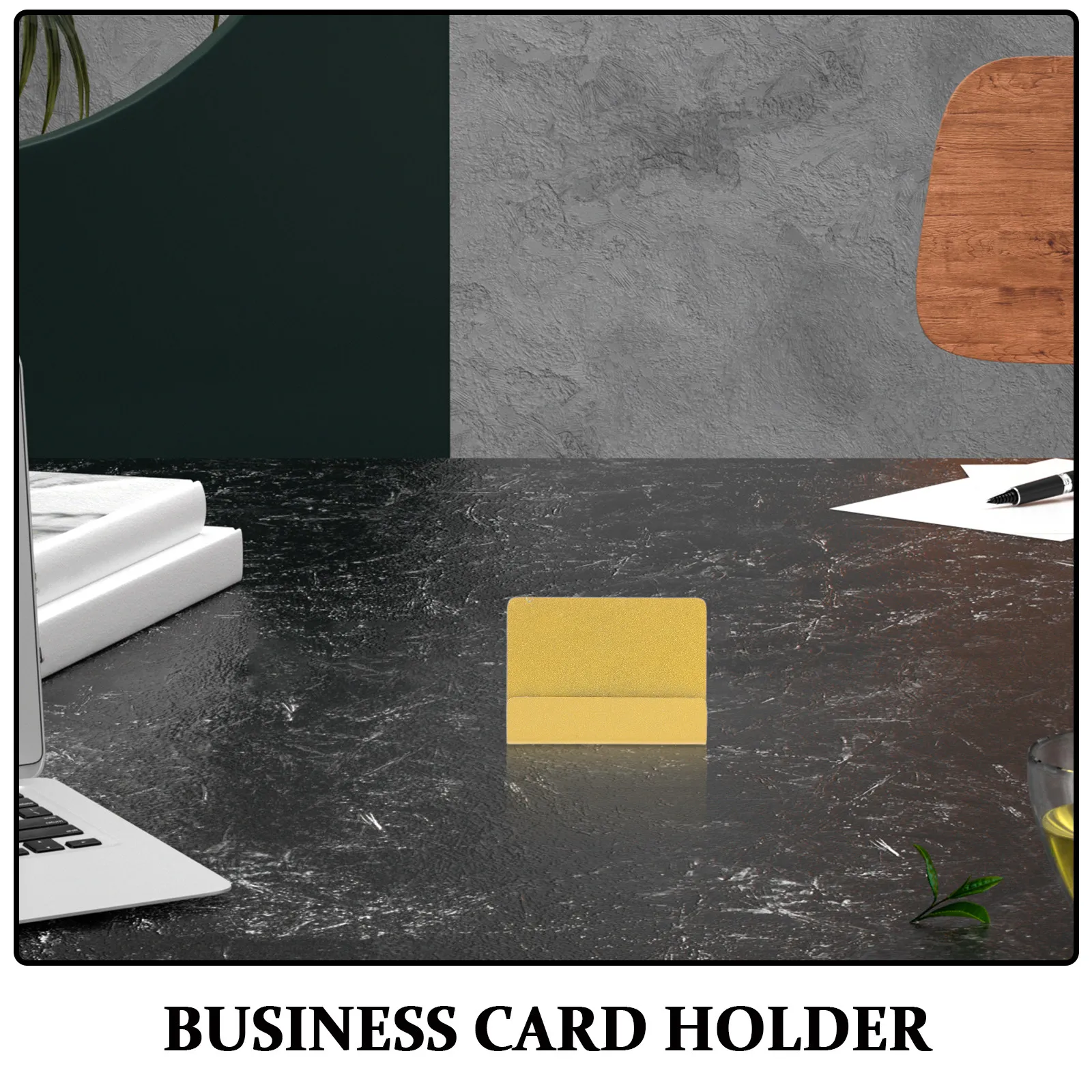 6Pcs 스테인레스 스틸 명함 홀더 금속 데스크 스탠드 사무실 리셉션을위한 미니멀리스트 수직 테이블 디스플레이 카드 홀더