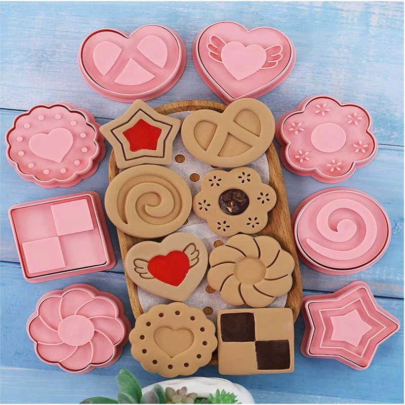 Cookie Cutters 8 Pcs/set Jam sandwich Jam sandwich Plastic 3D Pressable