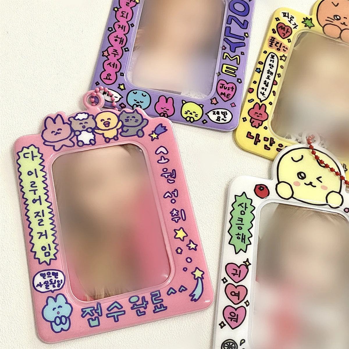 Steve Cute Korean Talisman Photocard Holder Pendants Lucky Wishes Realize Moral Keychain