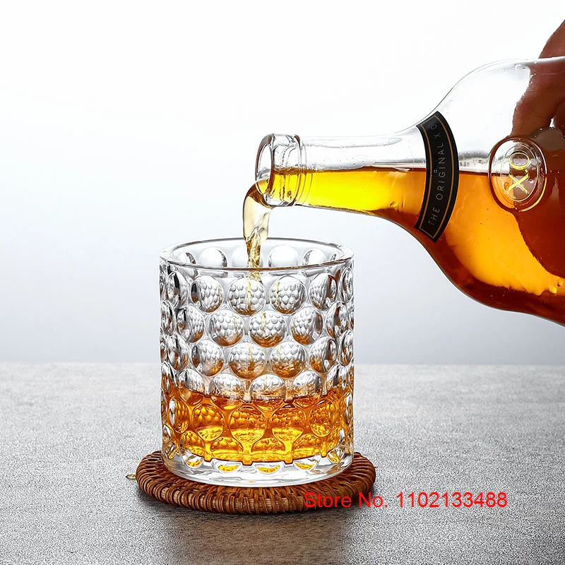Pearl Point Whisky Cup Brandy Glass Gift Old-fashioned Crystal Wine Tasting Glassware 3D Relief Tumbler Whiskey Snifter Beer Mug Mug