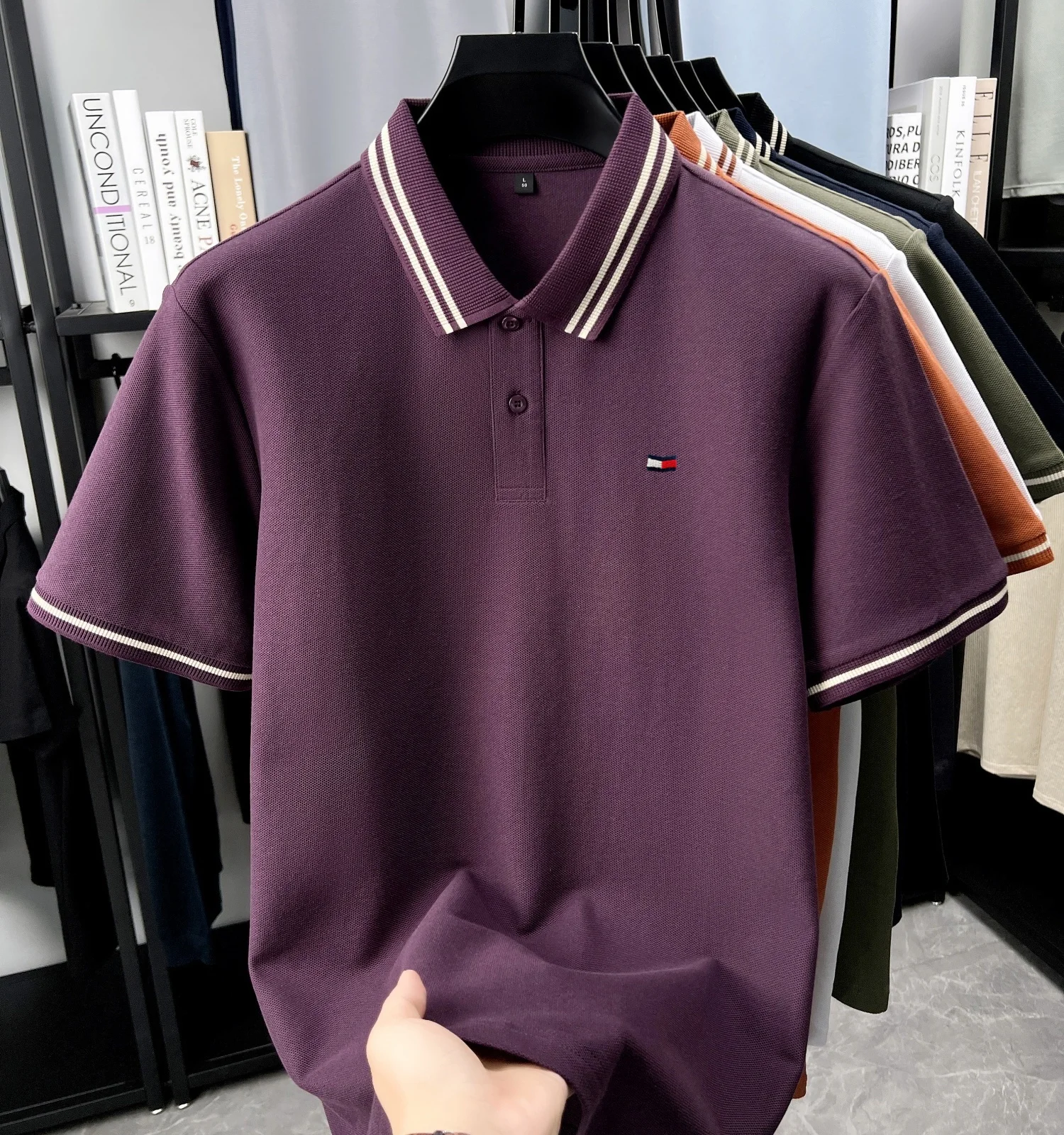 Luxury brand polo shirt embroidered short sleeved men's summer new 100% cotton casual comfortable breathable high-end T-shirt 19 S2644cf766e5c4ae9936e88b831a78481z