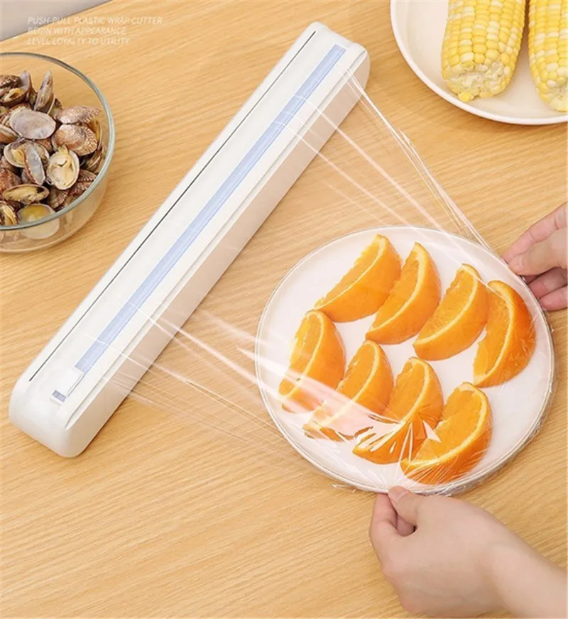 Vacuum Sealer Machine Automatic Food Plastic Wrap Cutter Dispenser Household Packaging Kitchen Tools cling wrap dispenser,food film dispenser,plastic wrap cutter,kitchen wrap dispenser,plastic wrap dispenser