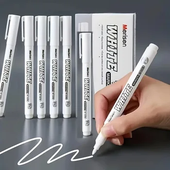 Pennarello bianco impermeabile da 3/6 pezzi per pittura di pneumatici, tessuto, legno e pelle - Penna per graffiti con vernice ad alcool permanente con olio