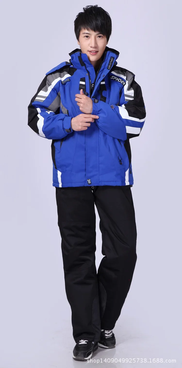 

Warm Snowboarding Suits Men Winter Ski Suit Male Waterproof Breathable Snow Jacket +Pant Ski Sets set de snowboard