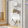 Magnetic Storage Shelf Refrigerator Side Spice Organizer Rack Punch Free Multifunction Carbon Steel Kitchen Paper Seasoning Rack 4
