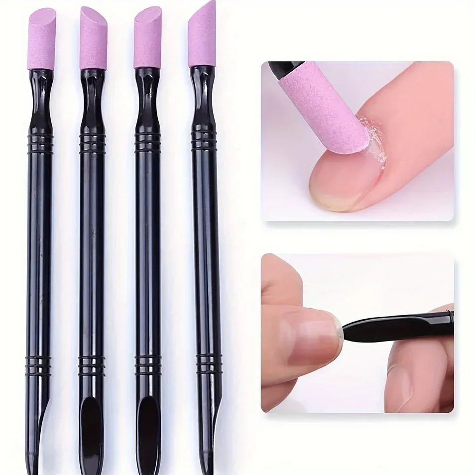 1/5/10pcs-Nail File Cuticle Stone Pusher Nail Sanding Sticks Nail Art Pen Cuticle Remover Trimmer Buffer Manicure Tools