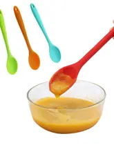  20.8CM Silica Gel Stirring Spoon Integrated Silica Gel Spoon, Kitchen Spoon, Kitchen Utensils, Soup, Spoon Scald Proof 