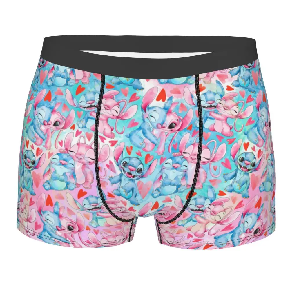 Custom Stitch Lion Cute Boxers Shorts Men's Disney Movie Briefs Underwear Fashion Underpants