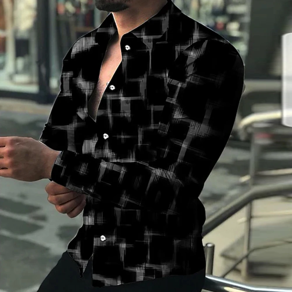 

Men Button Down Long Sleeve 3D Print Shirt Slim Fit Muscle T Dress Shirts Tops Men's Harajuku Plus Size Cardigan Men Clothing