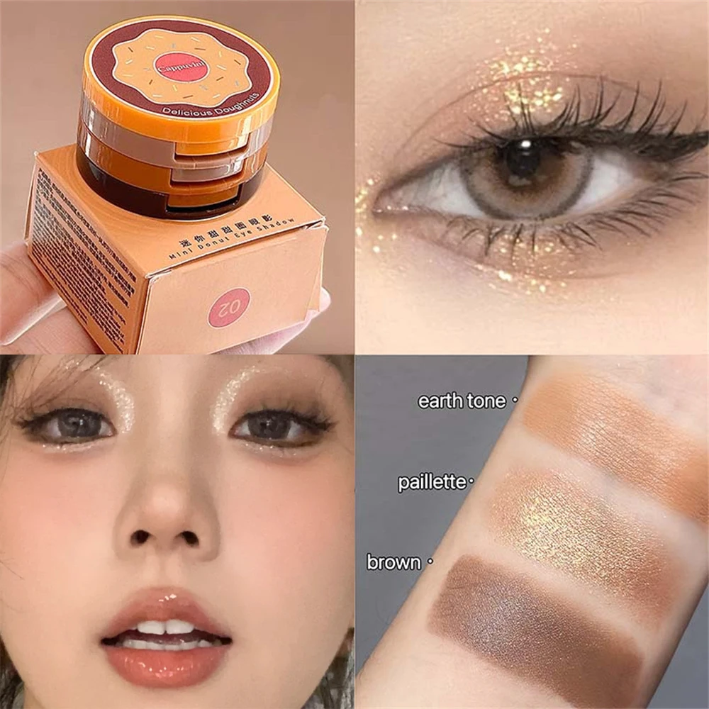 3 In 1 Matte Highlighter Eyeshadow Palette Pearly Blush Shiny Contouring Multifunctional Nature Lasting Face Makeup Palette eye shadow plate makeup highlighter