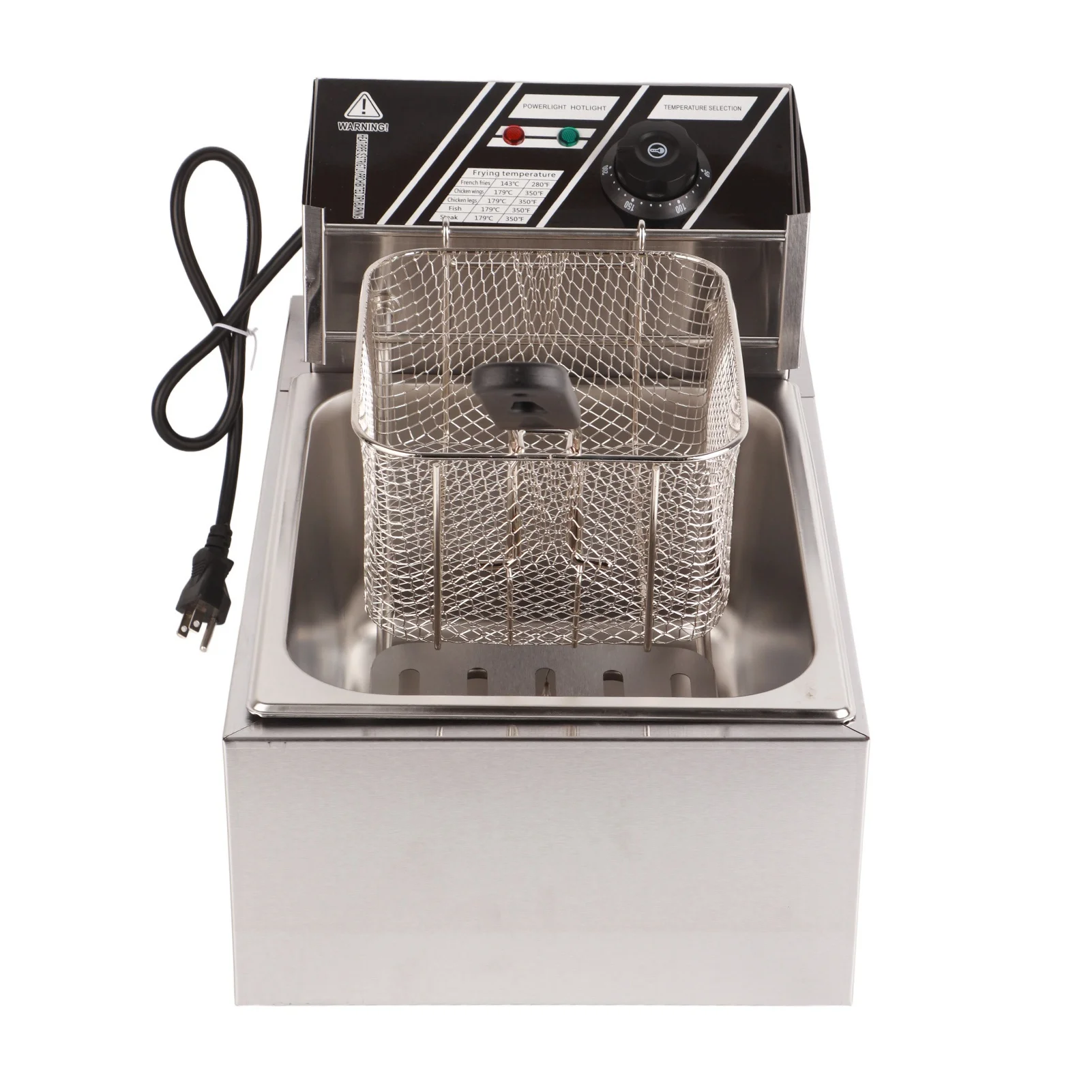 Description Picture 6 of itemElectric Deep Fryer Professional Adjustable Temperature Stainless Steel Deep Fryer with Lid Basket for Commercial Use 6L