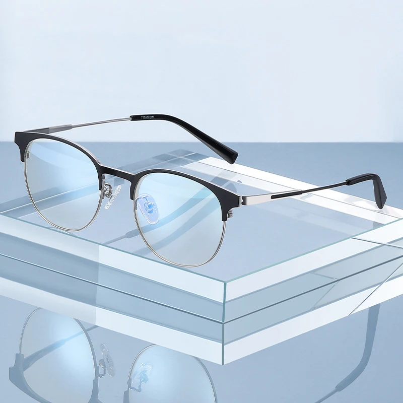 

Men Pure Titanium Optical Prescription Eyewear Full Rim Eyeglasses Frame Male Business Style High Quality New PT906