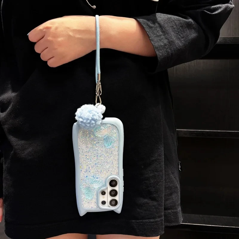 Cat Ear Butterfly Glitter Clear Shockproof Soft TPU Phone Case