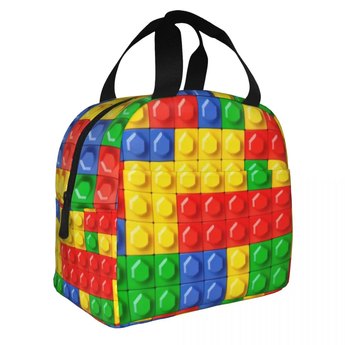 Custom Brick Builder Blocks Master Builder Insulated Lunch Tote Bag for Women Resuable Cooler Thermal Food Lunch Box Children 2